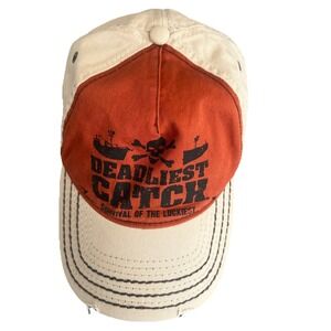 Deadliest Catch Strapback Baseball Hat Cap Survival Of The Luckiest 2010 Crab